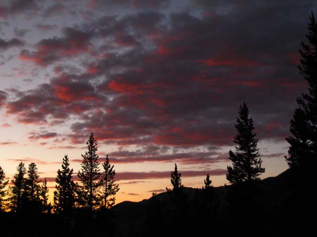 Sunset from Hunters Camp above the East Fork of the Carson River.